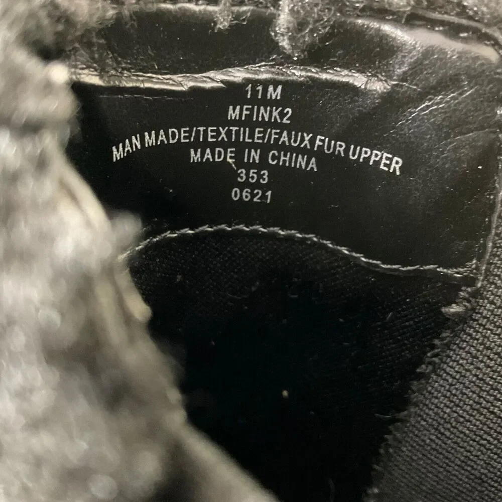 Marc Fisher Black Ink faux Leather/fur Chelsea Platform Boot women’s Size11 Blk